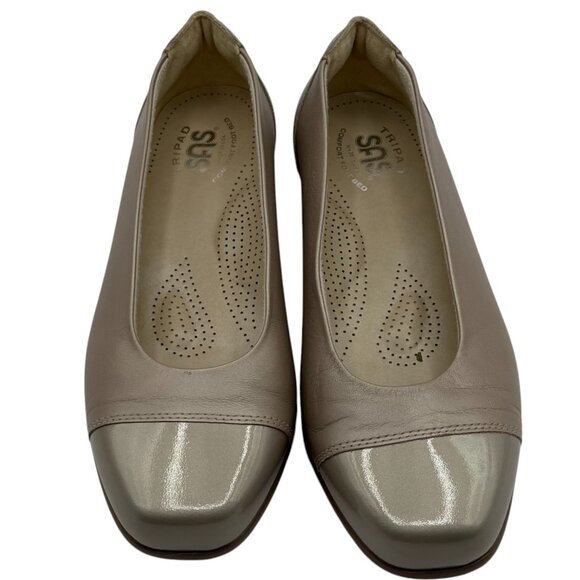 SAS Coco Flat Shoes Women's 7WW Nude Leather Comfort Slip On‎ Cap Toe Loafer USA - Picture 4 of 10